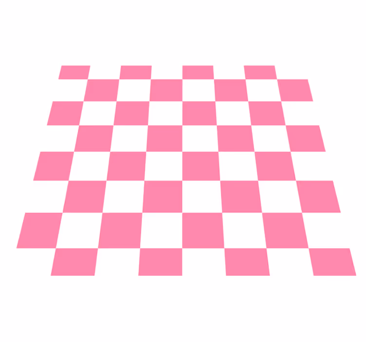 Pink checked kitchen vinyl mat - TenStickers