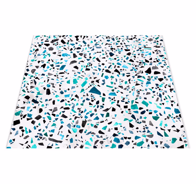 Kitchen vinyl mat in blue marble design - TenStickers