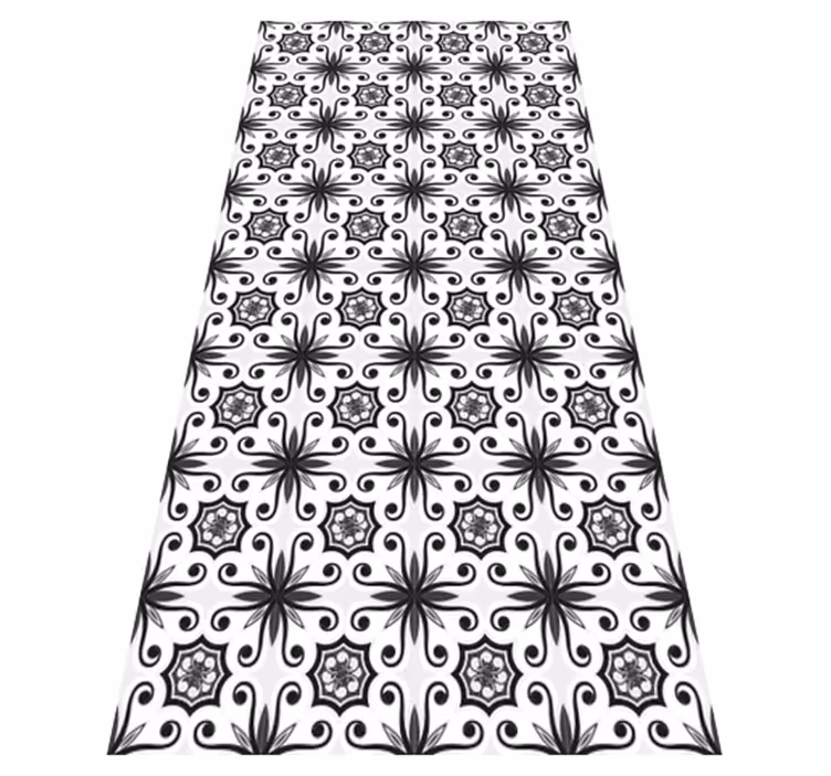 Vintage black tile kitchen vinyl mat - TenStickers