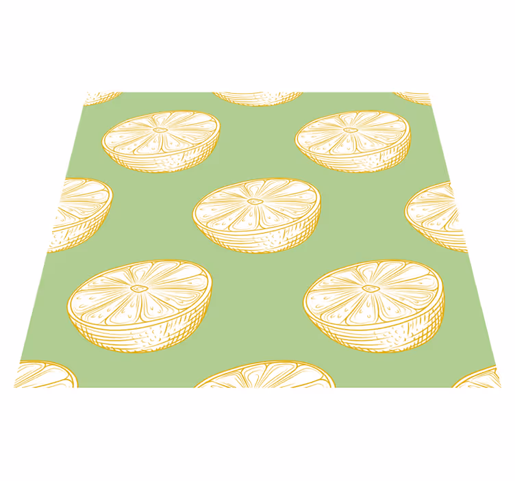 Kitchen vinyl mat with hand-drawn lemon design - TenStickers