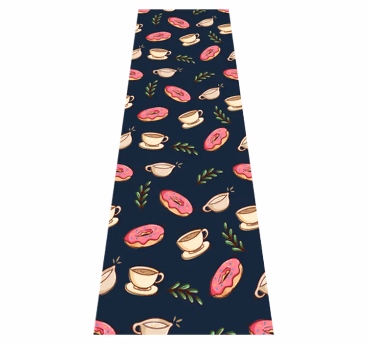 Kitchen vinyl mat with desserts and coffee design - TenStickers