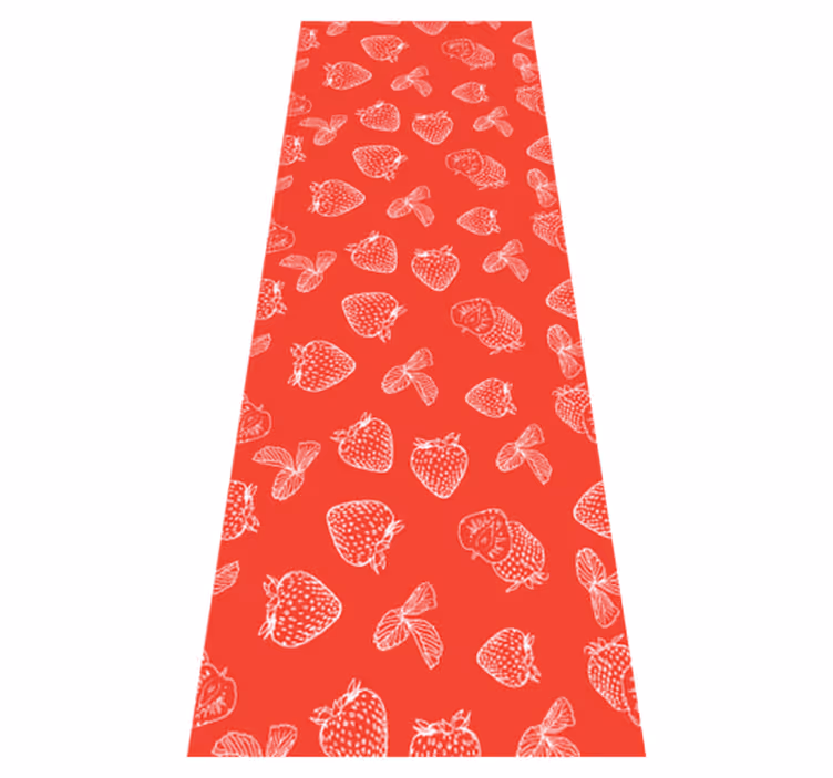 Kitchen vinyl mat seamless strawberry doodle design - TenStickers