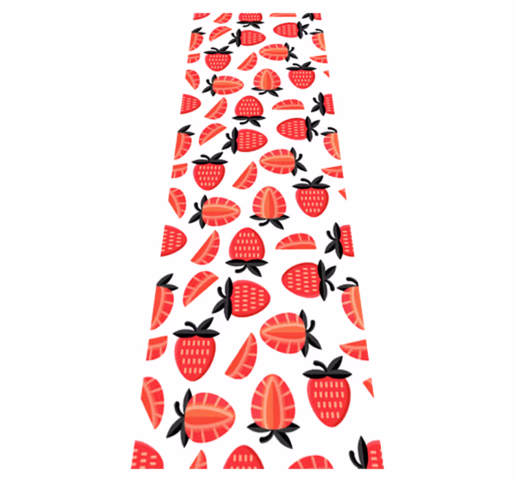 Kitchen vinyl mat with realistic red strawberries pattern - TenStickers