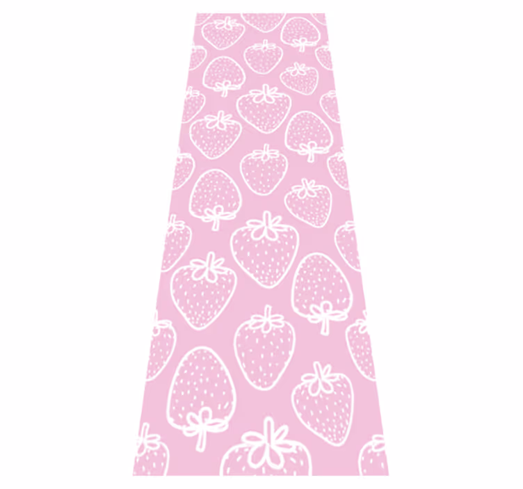 Kitchen vinyl mat seamless pink strawberry pattern - TenStickers