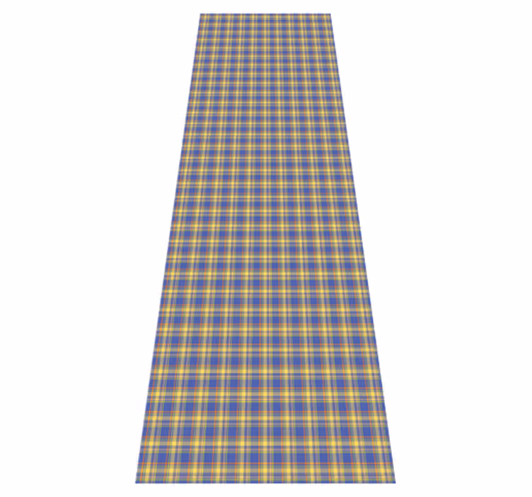 Kitchen vinyl mat in blue check tartan pattern - TenStickers