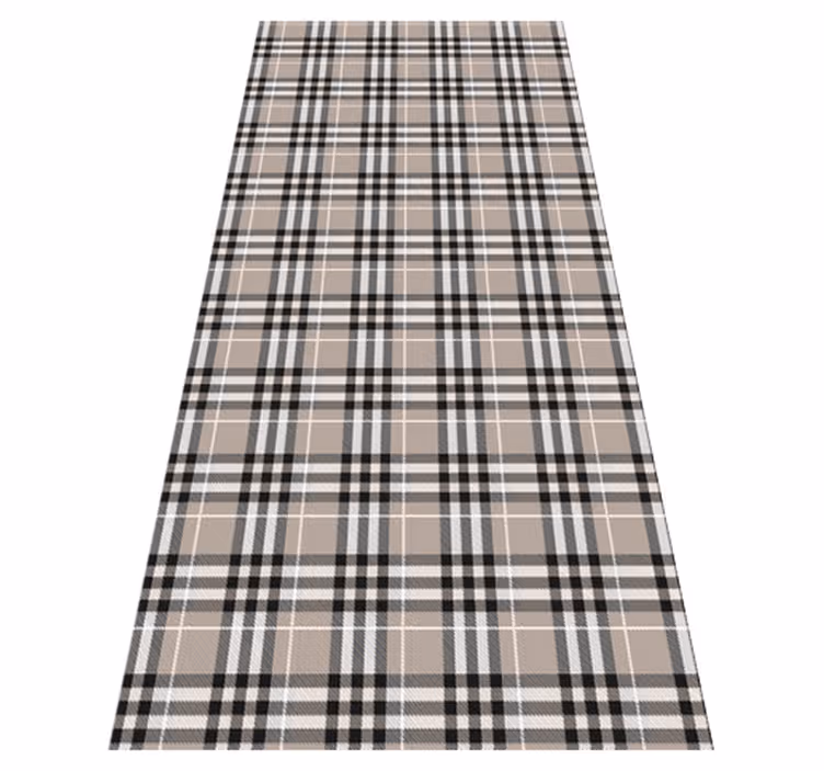 Kitchen vinyl mat traditional scottish grey tartan - TenStickers