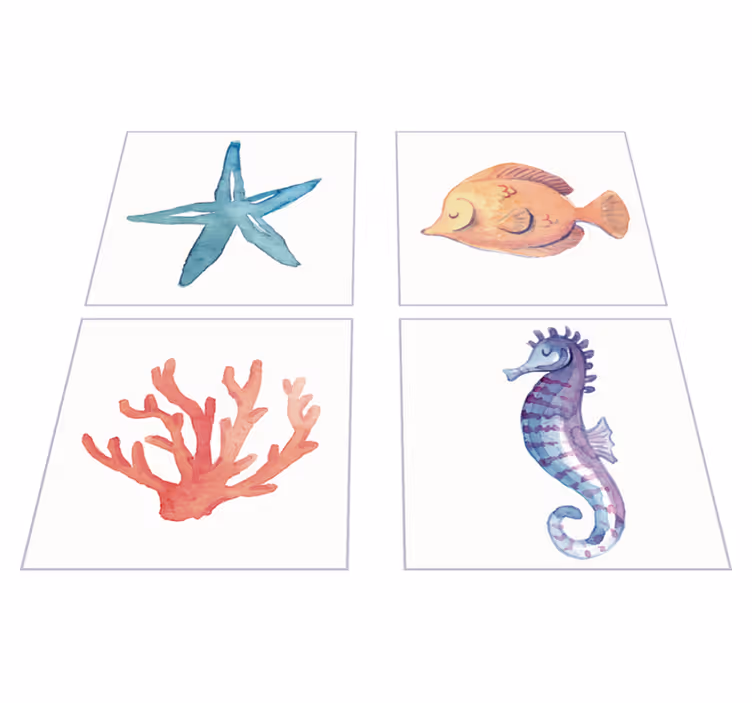 Marine animals bathroom mat - TenStickers