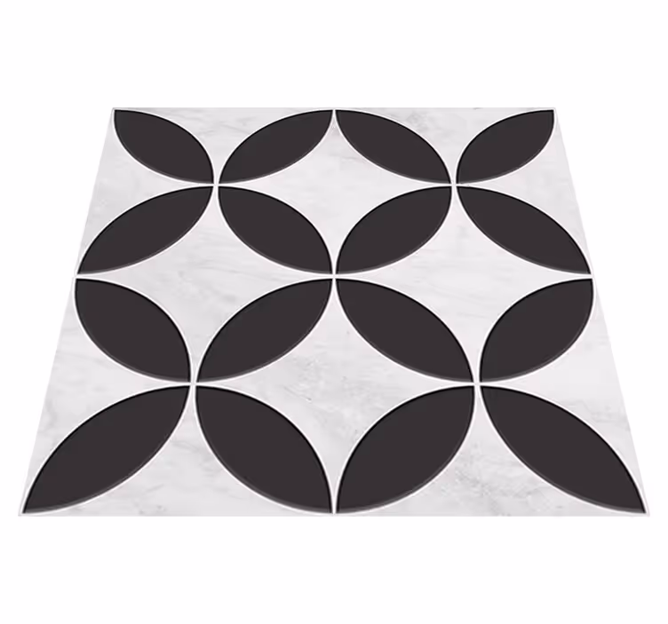 Bathroom mat with hydraulic floral design - TenStickers
