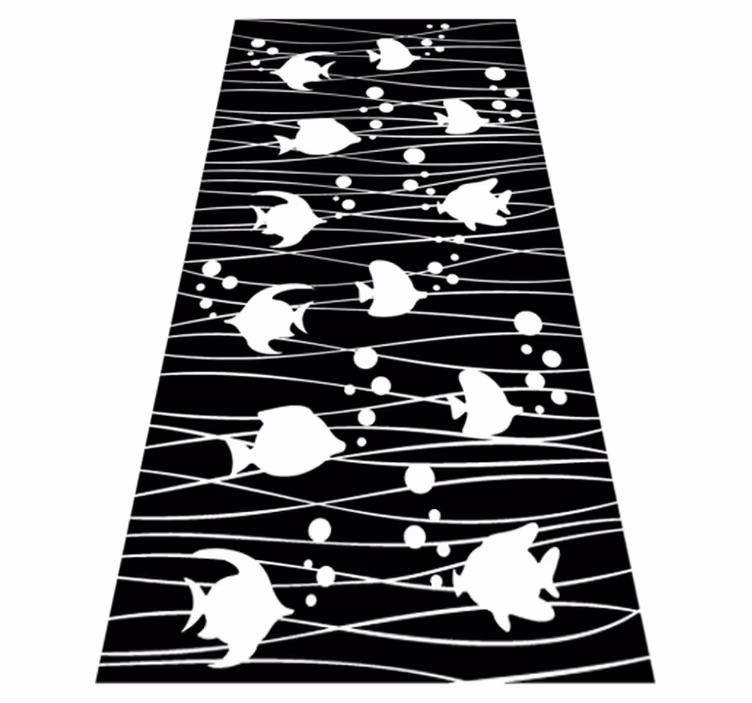 Fishes and bubbles bathroom mat - TenStickers