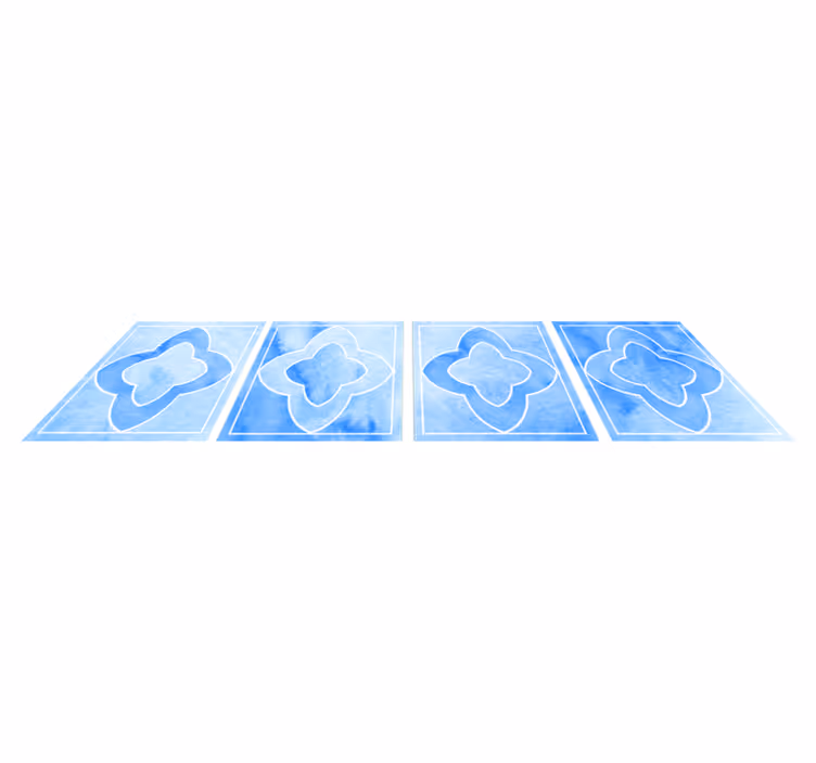 Mosaic shades of blue tile bathroom mat - TenStickers