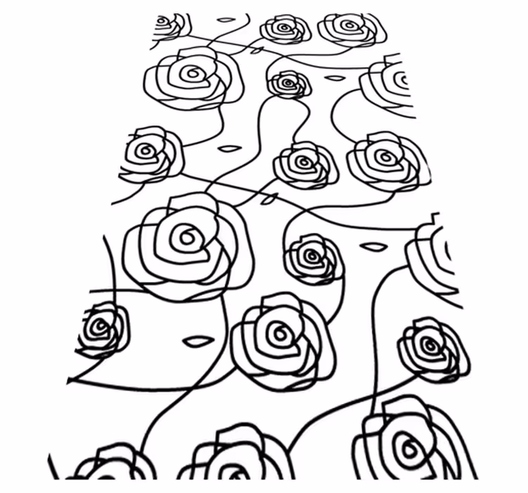 Bathroom mat with minimalist roses design - TenStickers