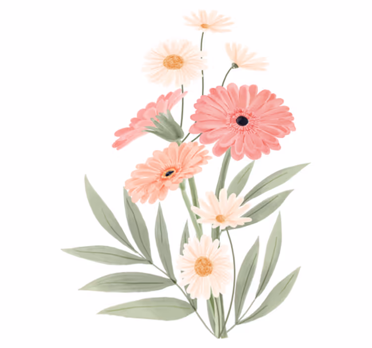 Pink daisies bathroom mat - TenStickers