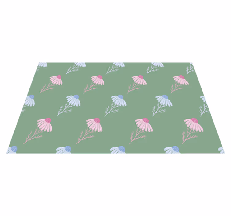 Floral rug with chamomile daisy design - TenStickers