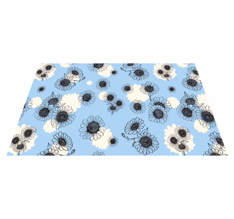 Floral rug with seamless modern daisy pattern - TenStickers