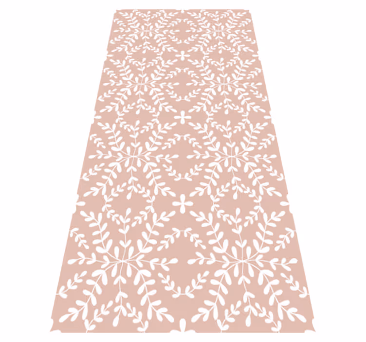 Floral rug with vintage ornamental leaf design - TenStickers