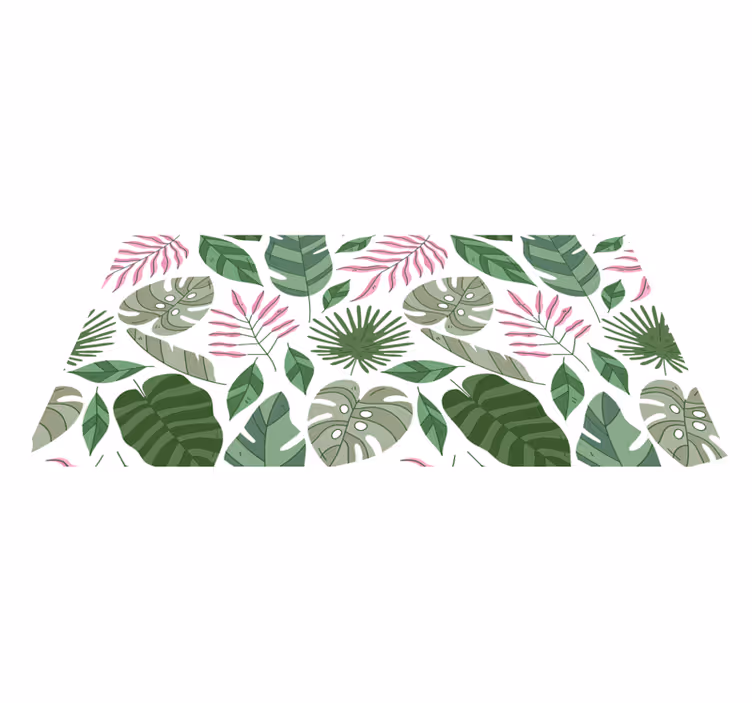 Floral rug with tropical minimalist garden plants - TenStickers