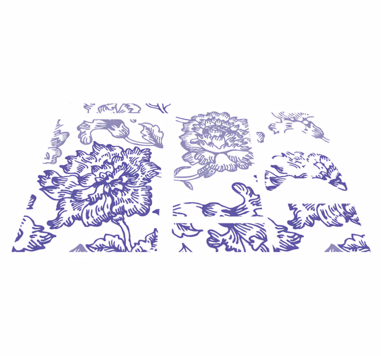 Floral rug in soft purple floral pattern - TenStickers