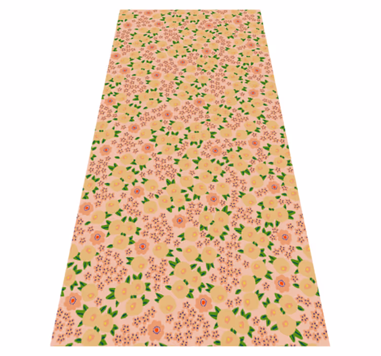 Floral rug with original floral pattern in peach tones - TenStickers