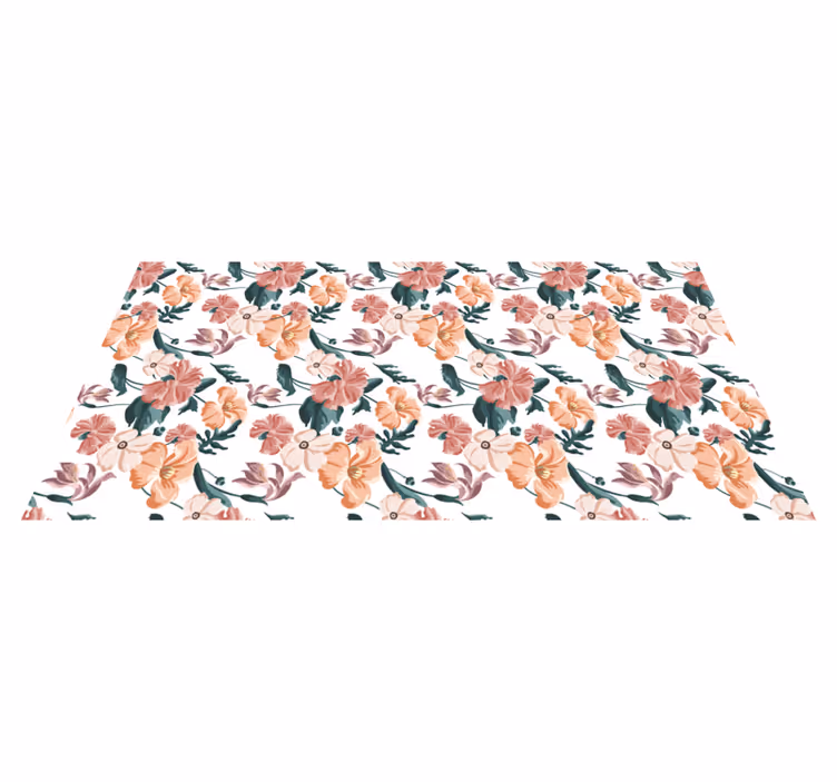 Floral rug with beautiful pastel flower pattern - TenStickers