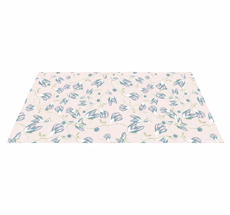 Floral rug with leaves and flowers pattern - TenStickers