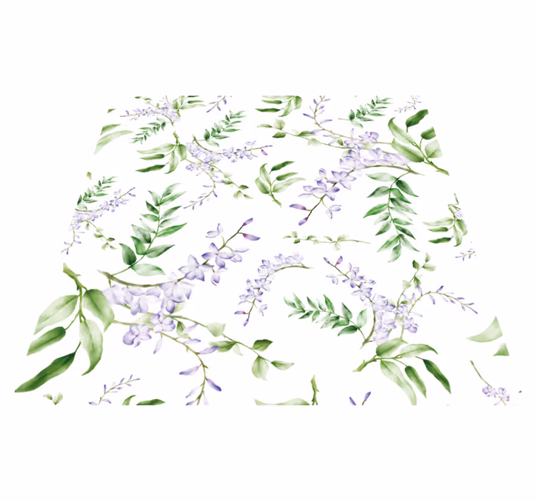 Floral rug lavender window motif - TenStickers