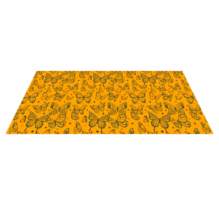Floral rug with butterfly plant design - TenStickers