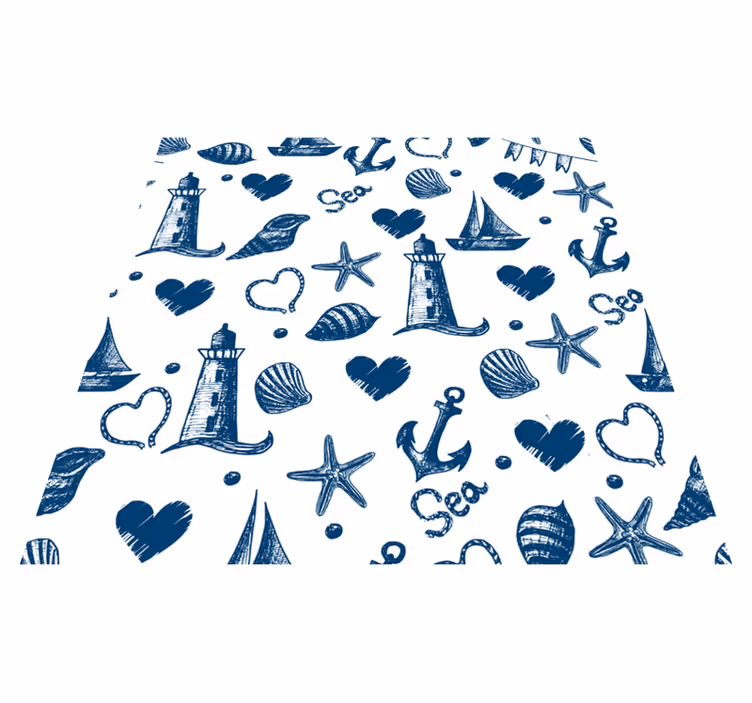 Floral rug with nautical theme design - TenStickers
