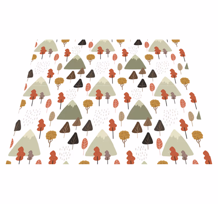 Floral rug with playful tree designs - TenStickers