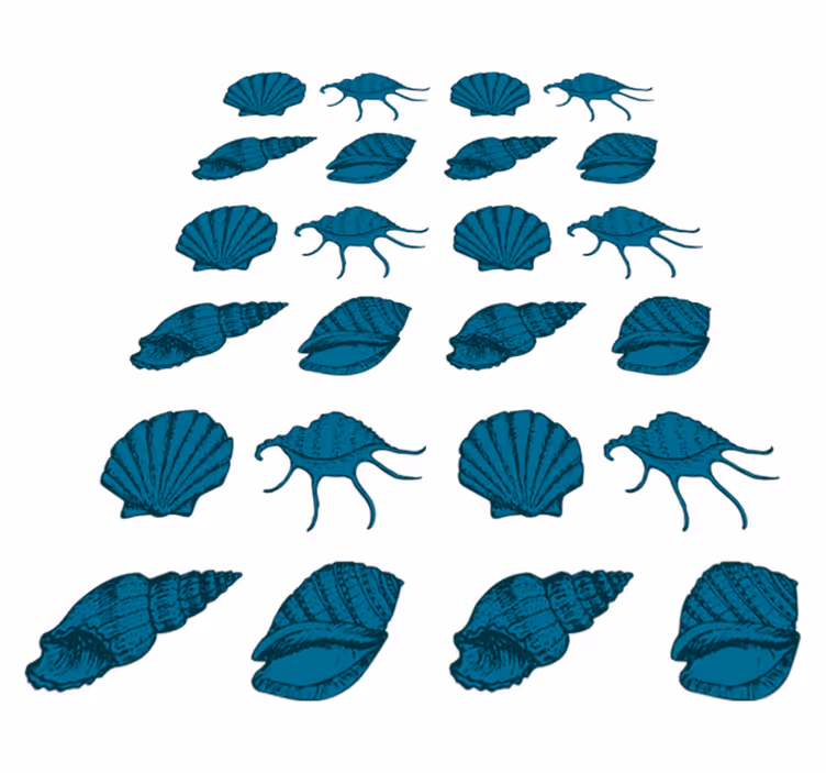 Floral rug with decorative shell designs - TenStickers