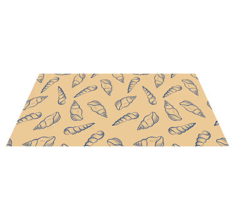 Floral rug with shell motif design - TenStickers
