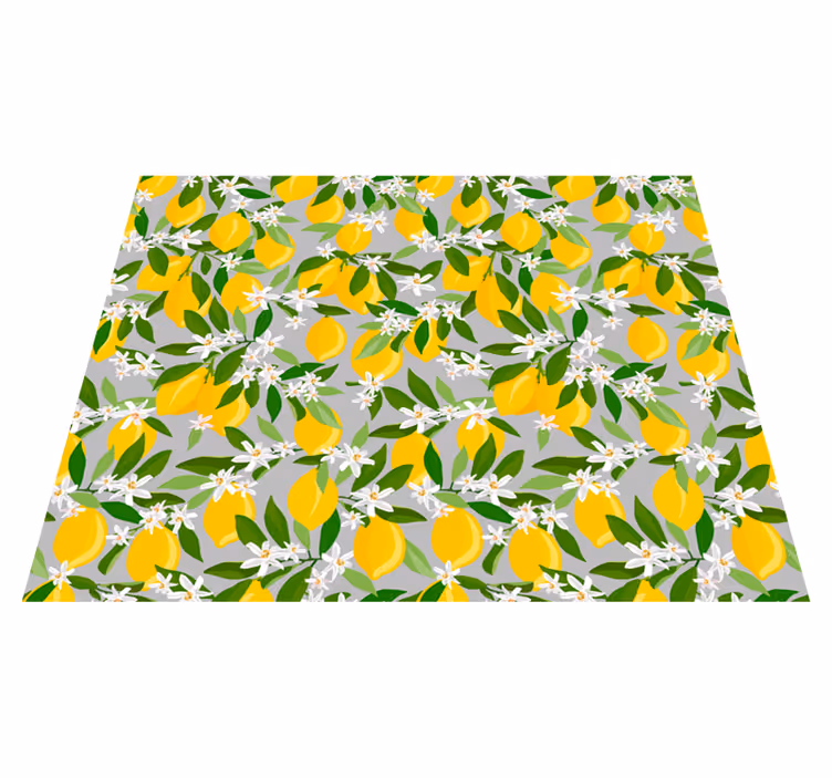 Floral rug with lemon blossom design - TenStickers