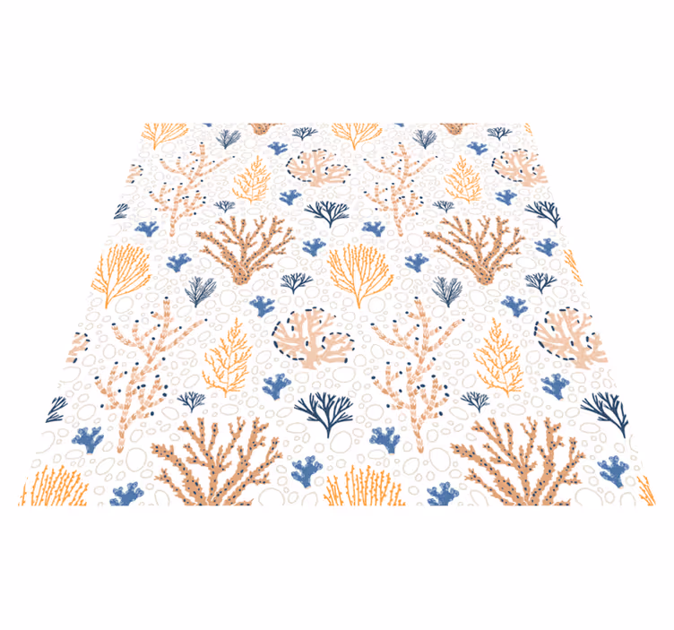 Floral rug with elegant coral design - TenStickers