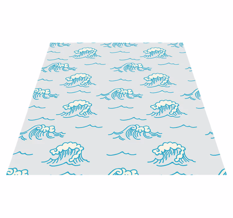 Floral rug with wave pattern design - TenStickers