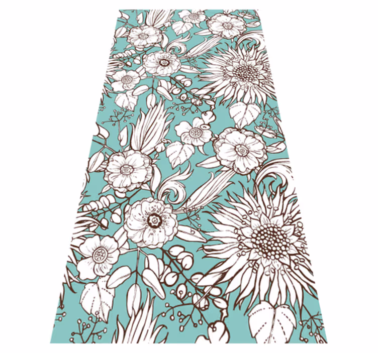 Floral rug with botanical design - TenStickers