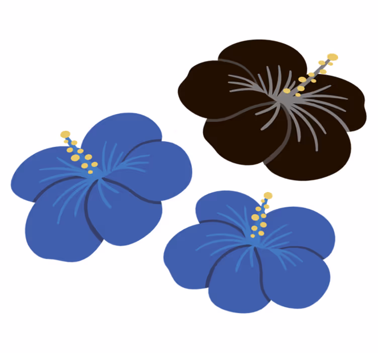 Floral rug hibiscus flower design - TenStickers