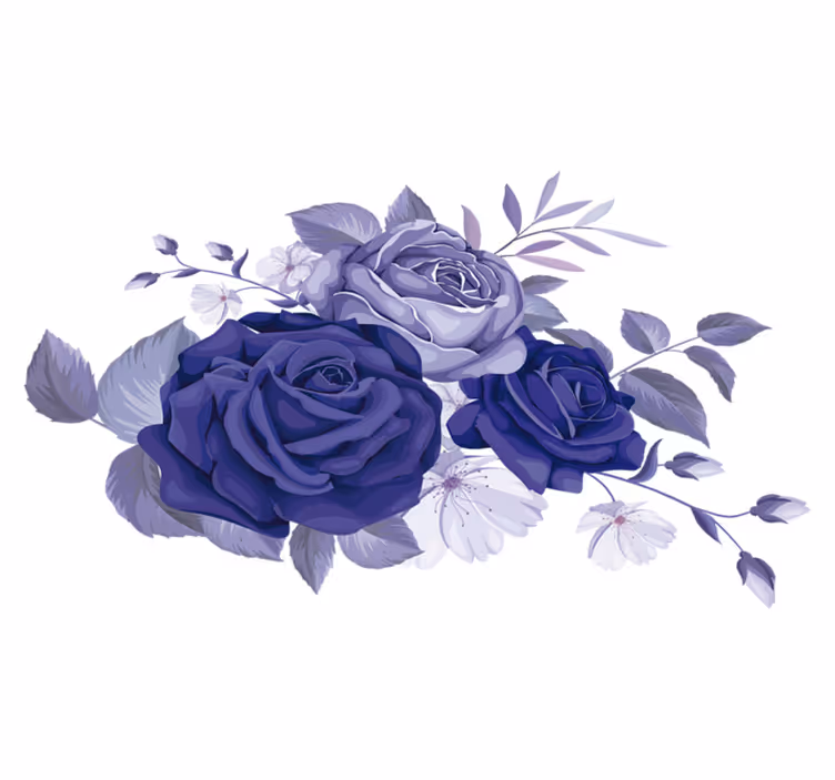 Floral rug elegant purple roses - TenStickers