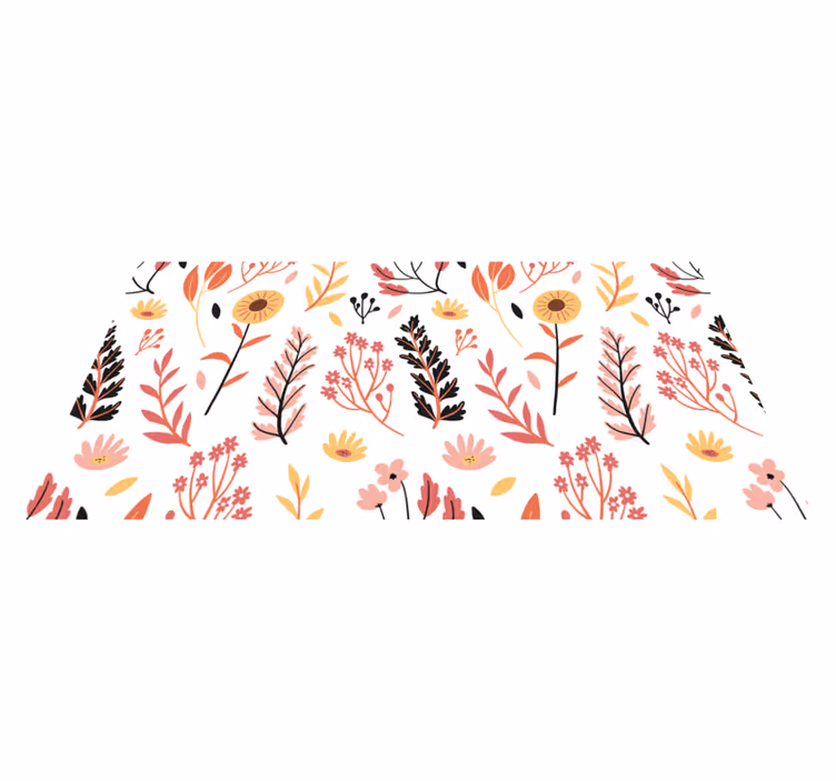 Floral rug floral pattern decoration - TenStickers