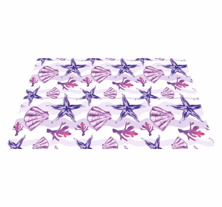 Floral rug with coral shell design - TenStickers