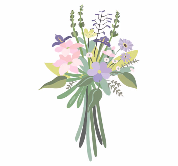 Floral rug colorful floral arrangement - TenStickers