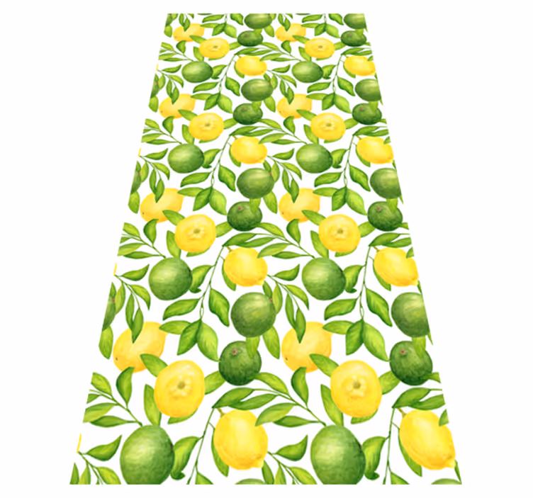 Floral rug with lemon and lime design - TenStickers