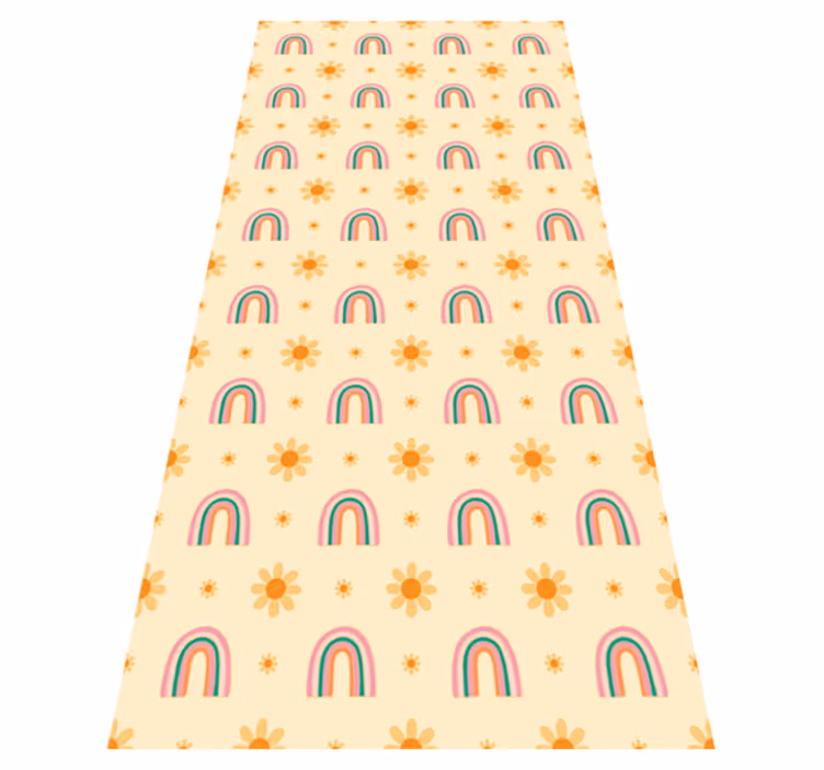 Flower rug with blooms and arches - TenStickers