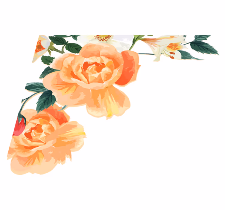 Flower rug peach rose design - TenStickers