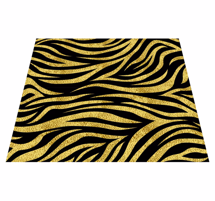 Animal print rug in golden zebra pattern - TenStickers