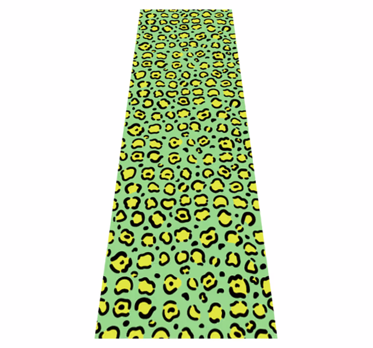 Animal print rug in colorful leopard on pistachio - TenStickers