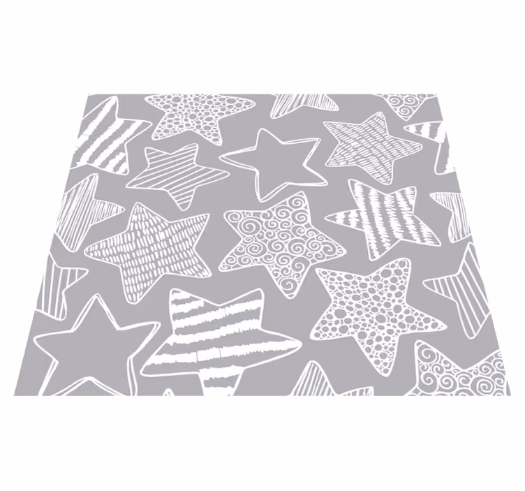 Star rug in white star design - TenStickers