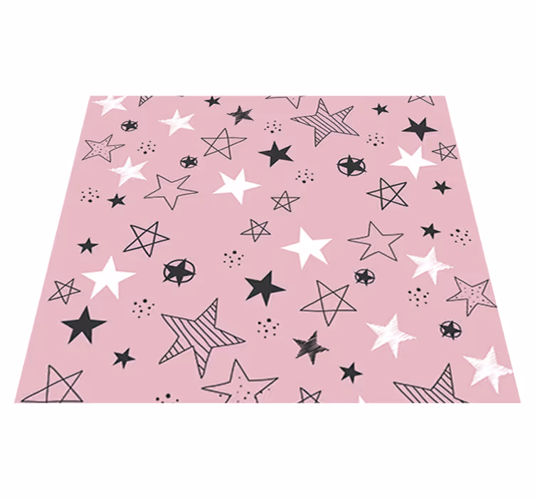 Star rug in pink and black design - TenStickers