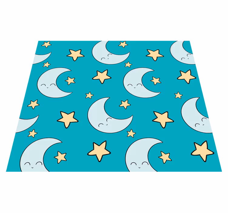 Star rug with joyful blue moons - TenStickers