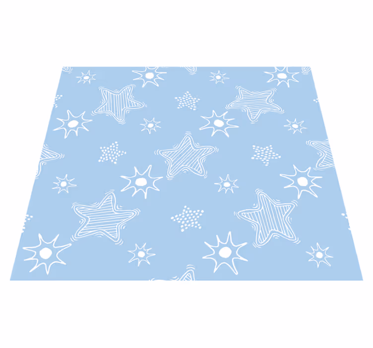 Star rug with white stars on blue background - TenStickers