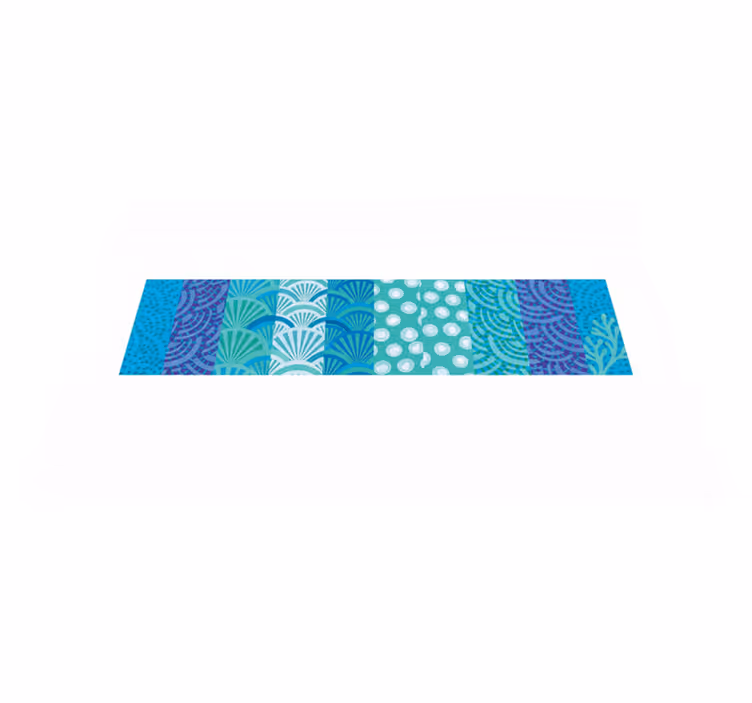Living room rug in turquoise ocean design - TenStickers