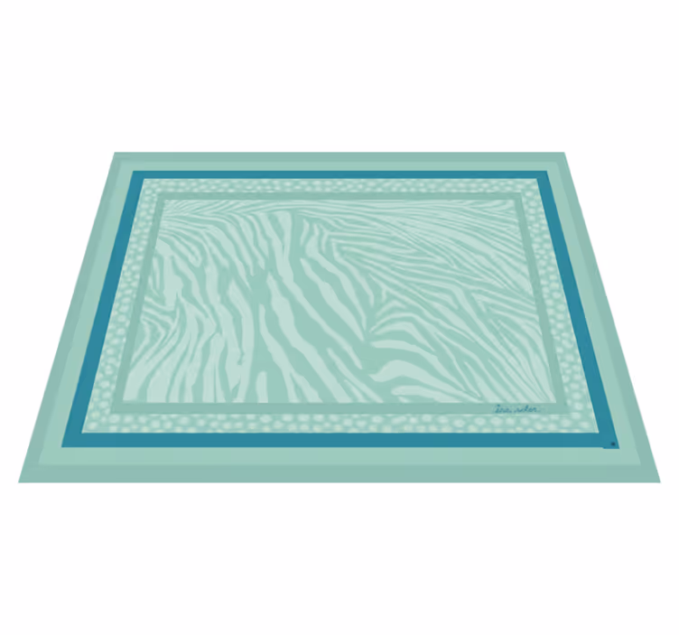 Living room rug in mint zebra stripe pattern - TenStickers